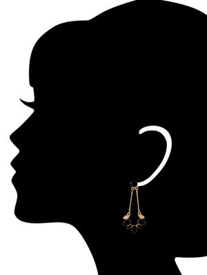 black metal drop earrings - 13769383 - Standard Image - 3