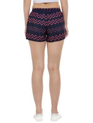 black chevron printed crepe regular short - 13775261 - Standard Image - 3