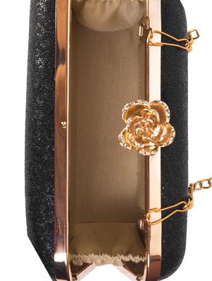 black leatherette box clutch - 13775818 - Standard Image - 3