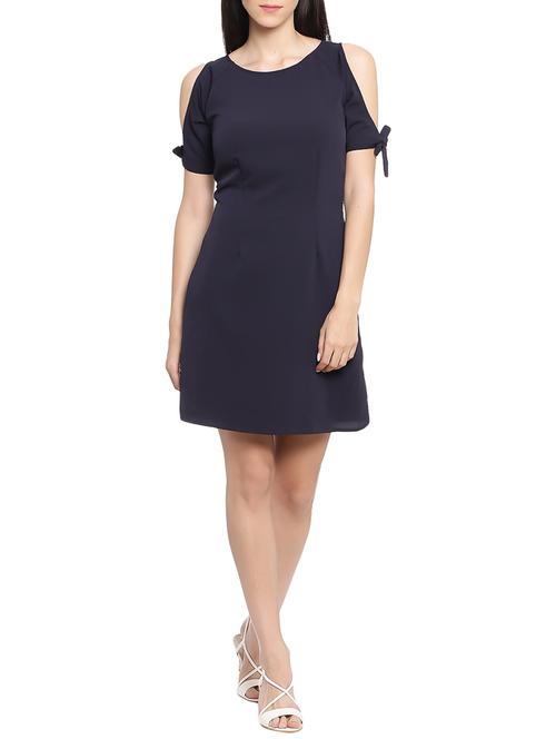 navy blue crepe sheath dress - 13788571 - Standard Image - 1