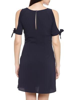 navy blue crepe sheath dress - 13788571 - Standard Image - 3