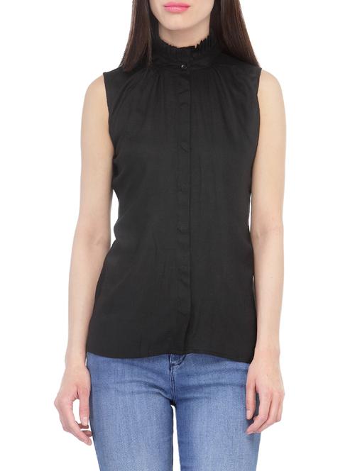 frill detail neck sleeveless shirt - 13797388 - Very Small Image - 1
