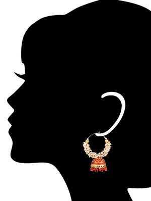 red metal balli earrings - 13806337 - Standard Image - 3
