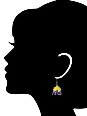 multi colored metal jhumka earrings - 13806452 - Standard Image - 3