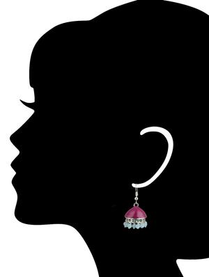 multi colored metal jhumka earrings - 13806453 - Standard Image - 3