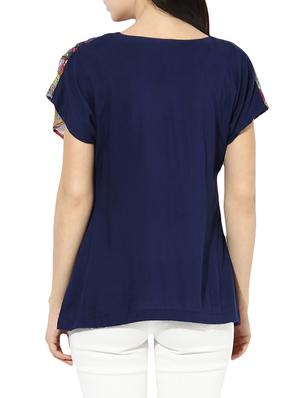blue rayon layered top - 13807641 - Standard Image - 3