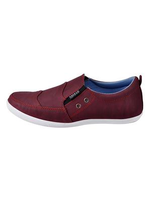 maroon leatherette casual slip on - 13818032 - Standard Image - 3