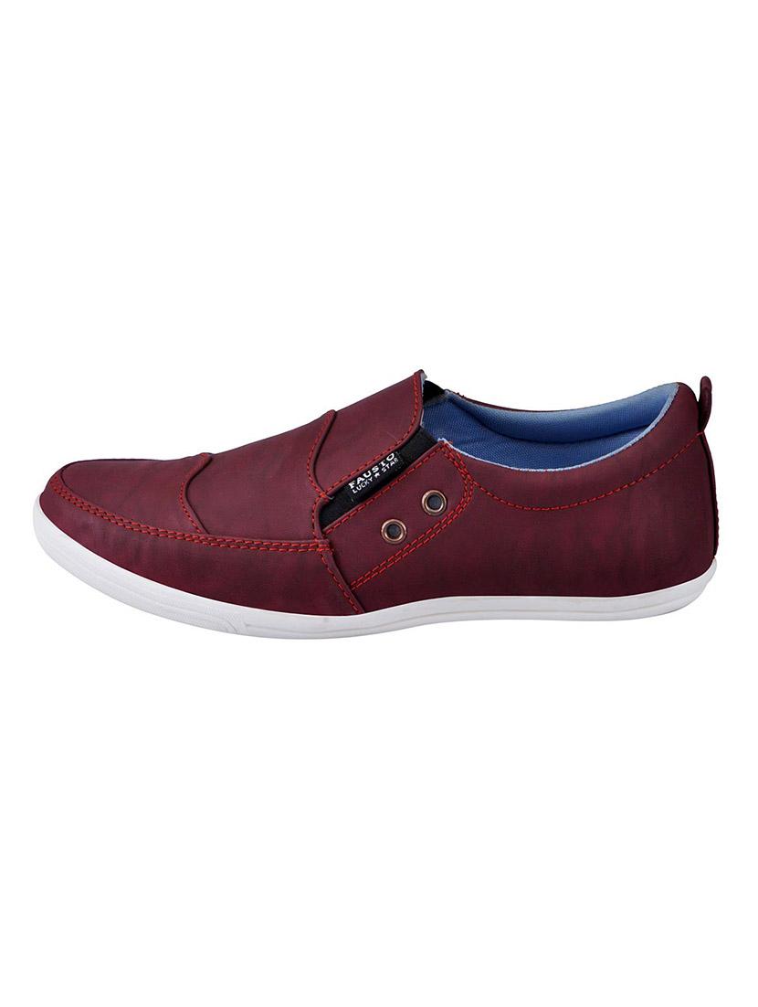 maroon leatherette casual slip on - 13818032 - Zoom Image - 3