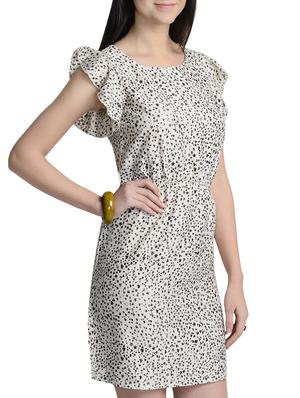 white printed blouson dress - 13833786 - Standard Image - 3