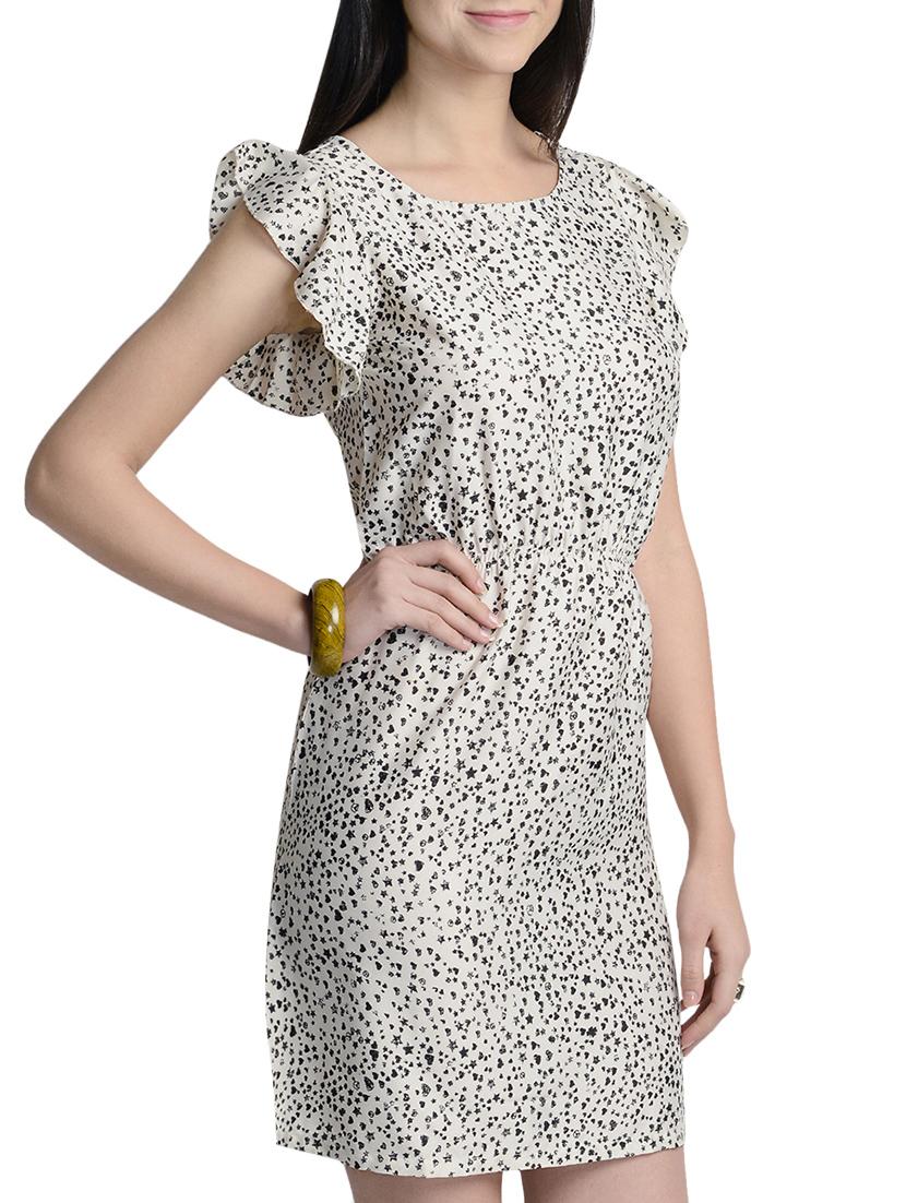 white printed blouson dress - 13833786 - Zoom Image - 3