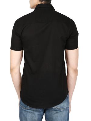 black linen casual shirt - 13833871 - Standard Image - 3