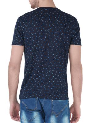 navy blue all over print t-shirt - 13834123 - Standard Image - 3
