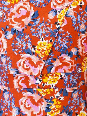 red printed viscose maternity wear - 13853780 - Standard Image - 6