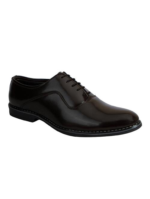 brown leather laceup oxfords - 13856061 - Standard Image - 1