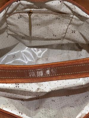 brown leatherette regular handbag - 13861400 - Standard Image - 3