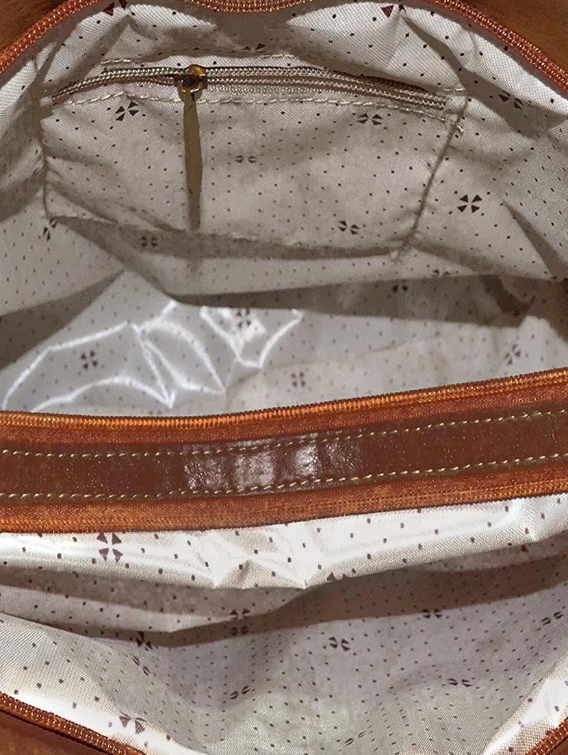 brown leatherette regular handbag - 13861400 - Zoom Image - 3