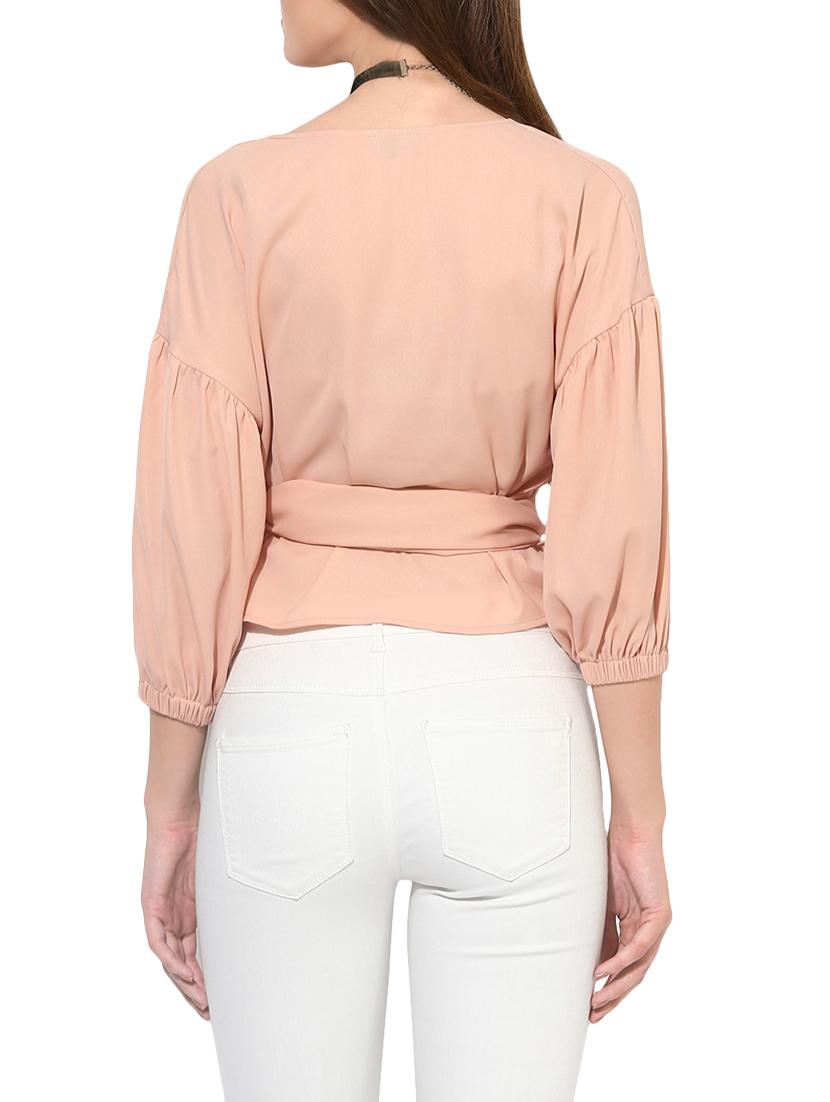 lantern sleeved wrap top - 13861433 - Zoom Image - 3