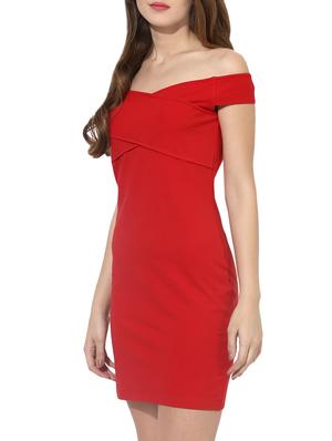 cross-over off shoulder sheath dress - 13861434 - Standard Image - 3