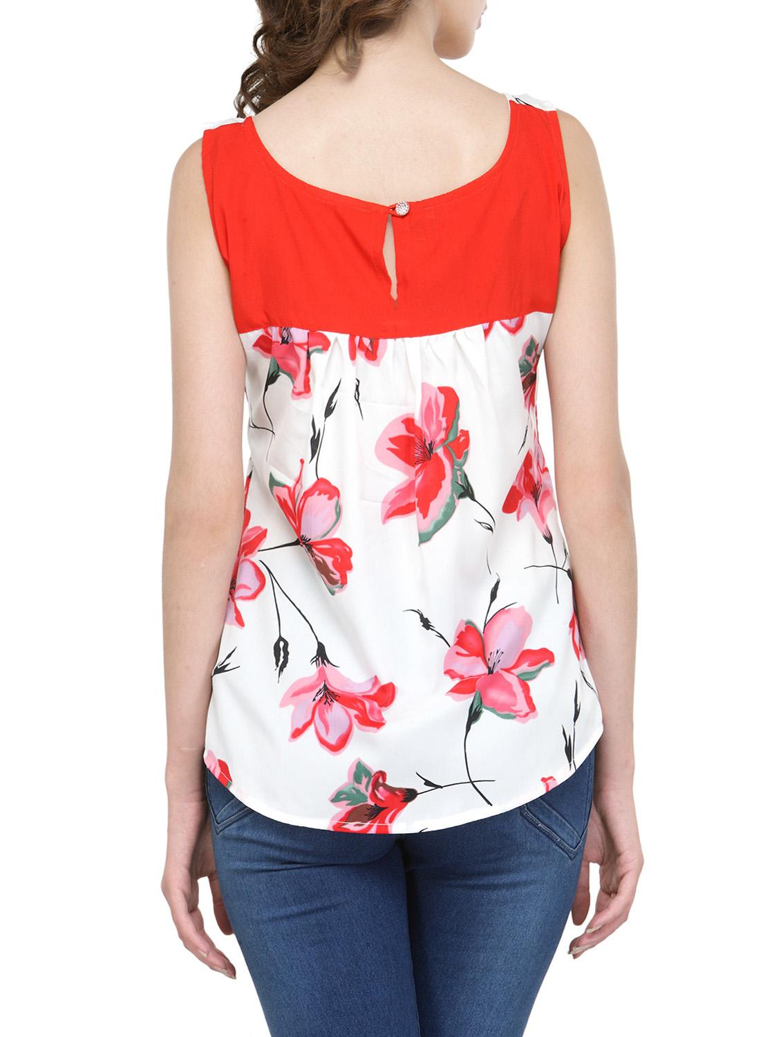 white crepe top - 13876925 - Zoom Image - 3