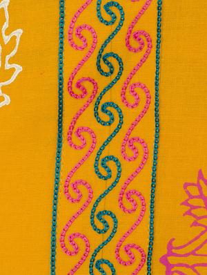 mustard cotton printed straight kurta - 13877741 - Standard Image - 3