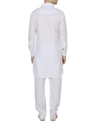 white nylon pathani set - 13882674 - Standard Image - 3