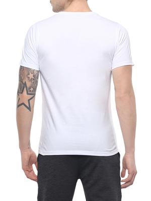 white cotton chest print t-shirt - 13885286 - Standard Image - 3