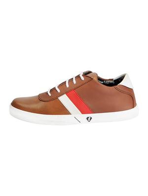 tan leatherette lace up sneaker - 13890157 - Standard Image - 3