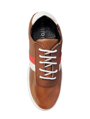 tan leatherette lace up sneaker - 13890157 - Standard Image - 6