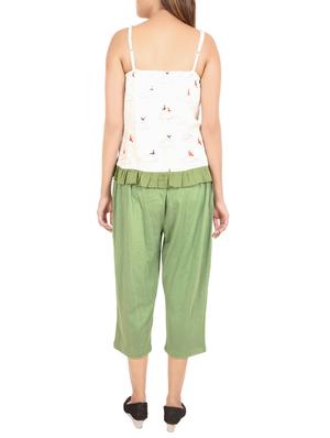 green printed cotton nightwear set - 13891507 - Standard Image - 3