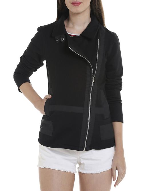 solid black cotton jacket - 13892830 - Standard Image - 1