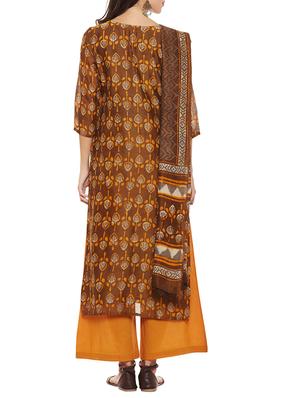 printed unstitched palazzo suit - 13902028 - Standard Image - 3