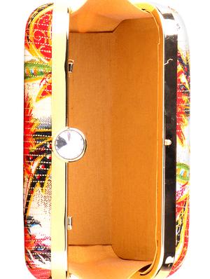 multi colored cotton box clutch - 13902110 - Standard Image - 3