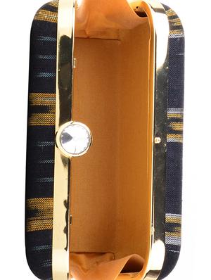 black cotton box clutch - 13902114 - Standard Image - 3