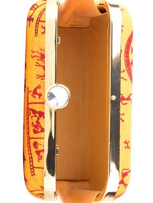yellow cotton box clutch - 13902115 - Standard Image - 3