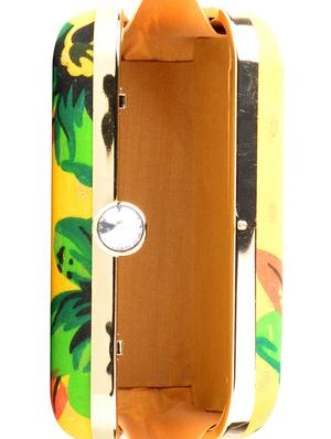 yellow cotton box clutch - 13902119 - Standard Image - 3