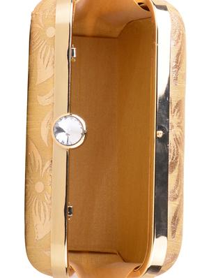 gold cotton box clutch - 13902121 - Standard Image - 3