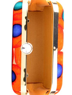 orange cotton box clutch - 13902123 - Standard Image - 3