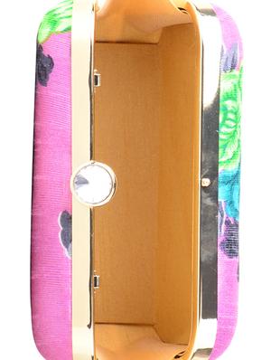 pink cotton box clutch - 13902125 - Standard Image - 3