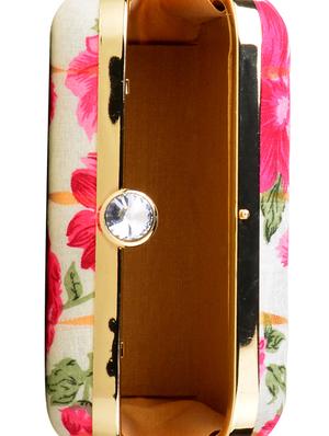 white cotton box clutch - 13902127 - Standard Image - 3