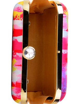 multi colored cotton box clutch - 13902128 - Standard Image - 3