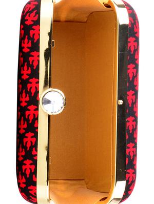 red cotton box clutch - 13902134 - Standard Image - 3
