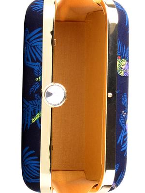 blue cotton box clutch - 13902137 - Standard Image - 3