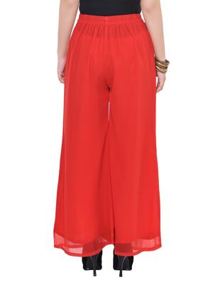 red viscose palazzos - 13904395 - Standard Image - 3