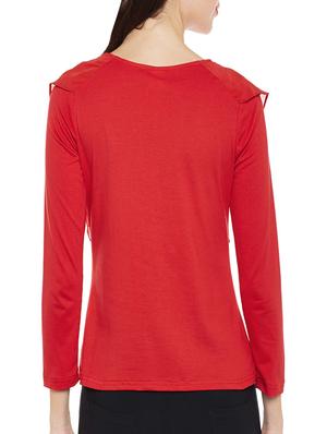 solid red cotton ruffle top - 13905898 - Standard Image - 3