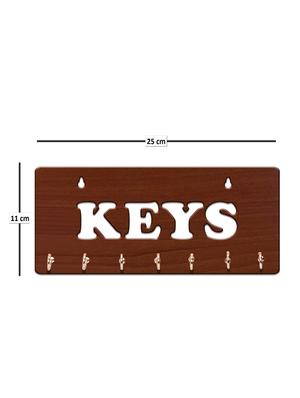 Sehaz Artworks Brown Wooden Key Holder(7 Hooks) - 13914723 - Standard Image - 3