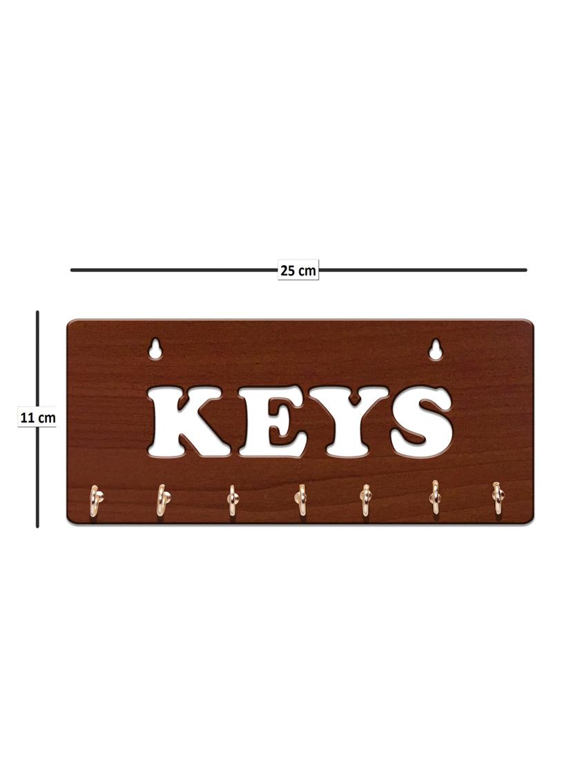Sehaz Artworks Brown Wooden Key Holder(7 Hooks) - 13914723 - Zoom Image - 3