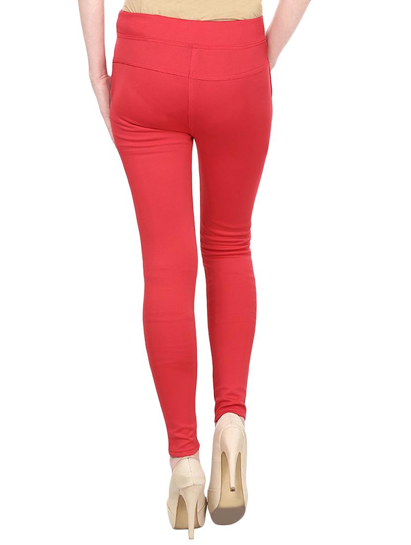 red cotton jeggings - 13917114 - Zoom Image - 3
