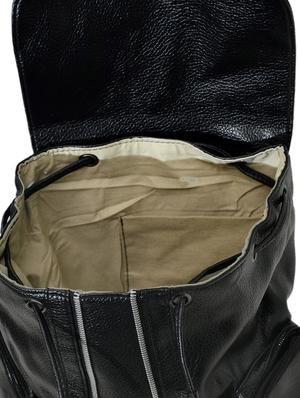 black leatherette fashion backpack - 13921583 - Standard Image - 3
