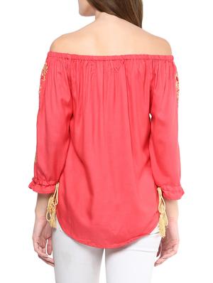 embroidered off shoulder top - 13921749 - Standard Image - 3