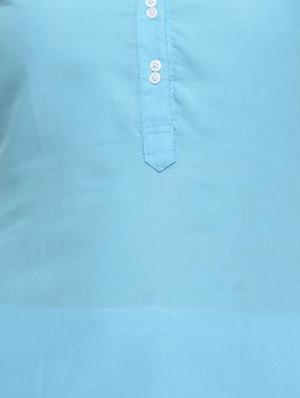 turquoise cotton kurta - 13927460 - Standard Image - 3